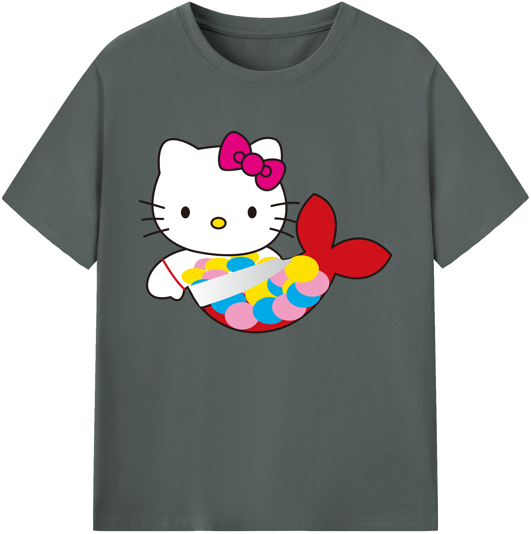 （画像用） Hello Kitty ハローキティ 綿100％ メンズ半袖Tシャツ｜肌触りやわらか＆通気性